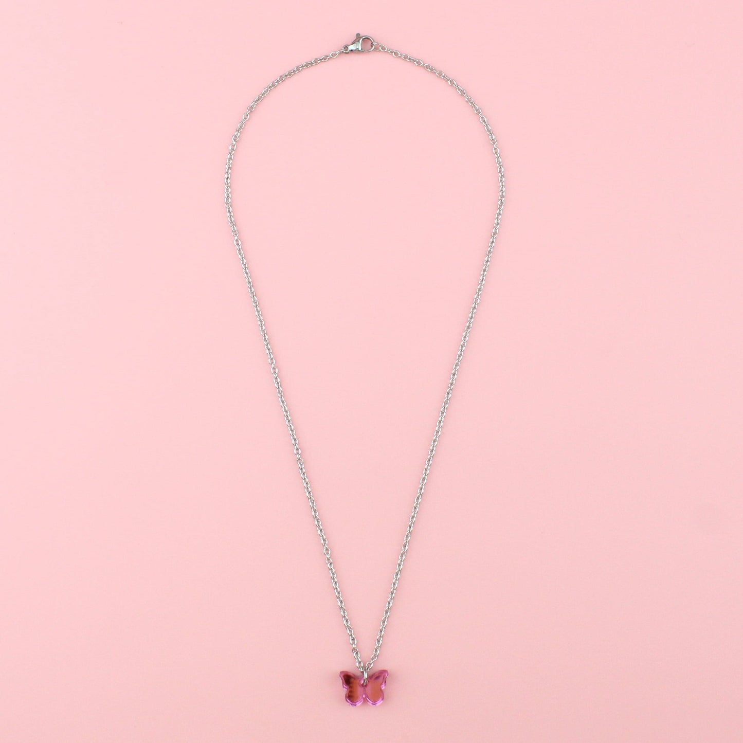 You're my Butterfly, Sugar Baby Necklace (Pink Mirror)