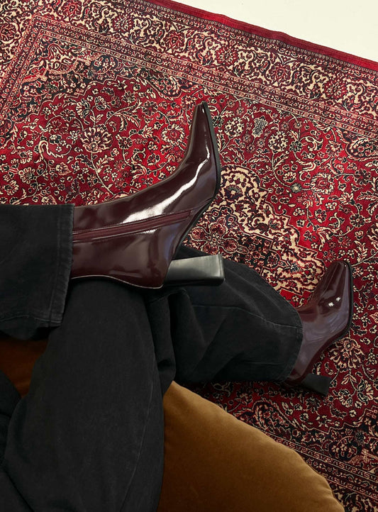 Billini Wez Boots Mulberry Crinkle Patent