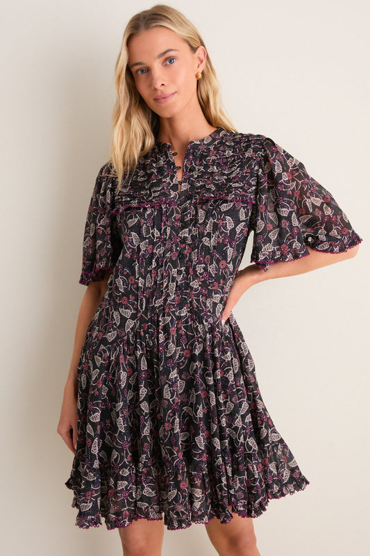 Black and Raspberry Daynia Dress