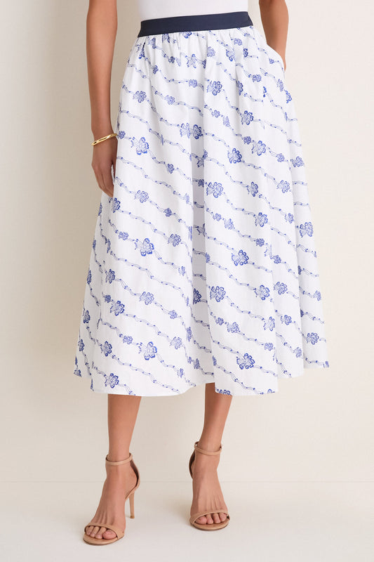 Blue and White Easy Does It Skirt