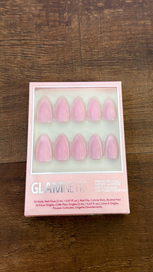 Lovers Blush Press-On Nails | Short Almond | Velvet Pink
