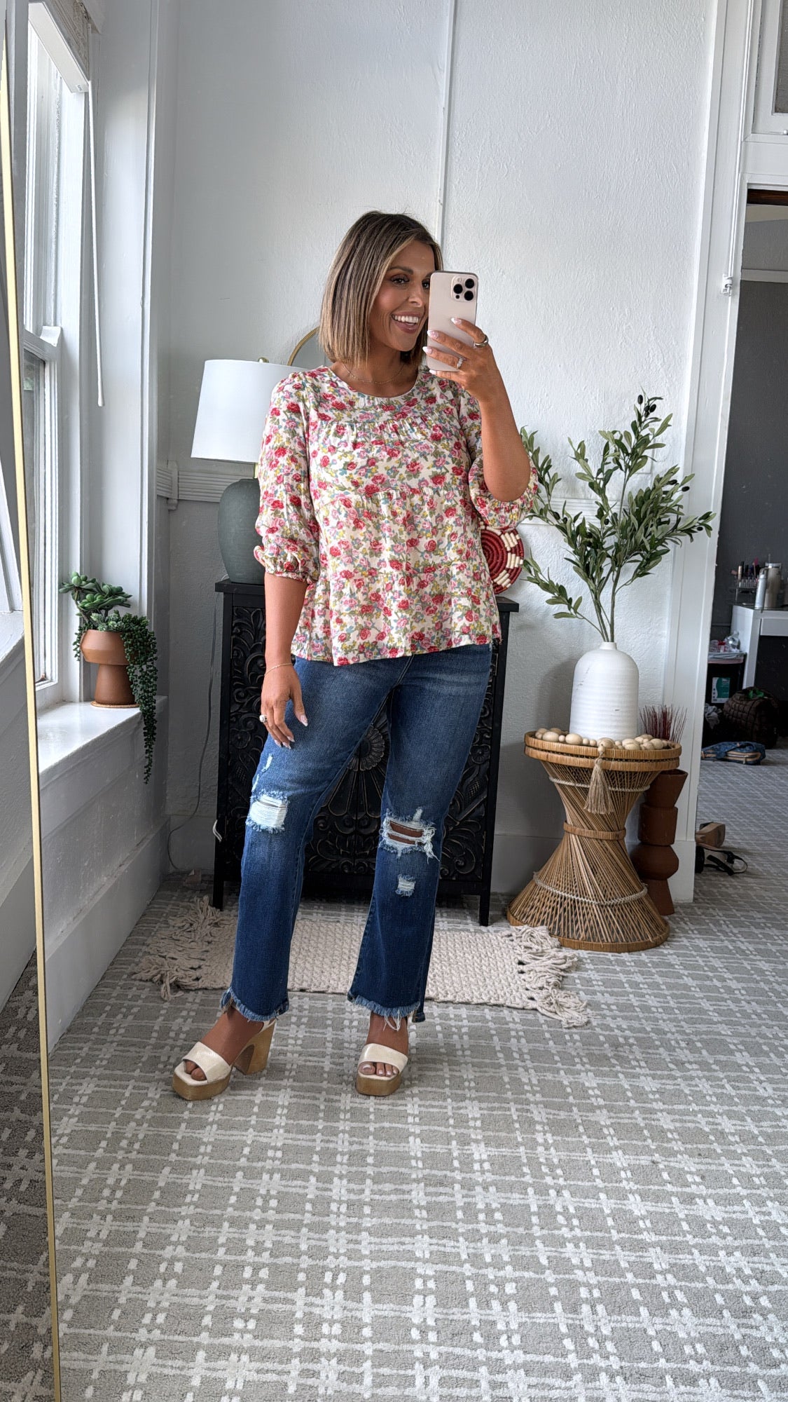 Corey Cropped High Rise Flare Jeans, Dark Risen