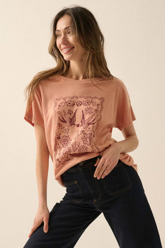 Love Birds Vintage-Print Graphic Tee