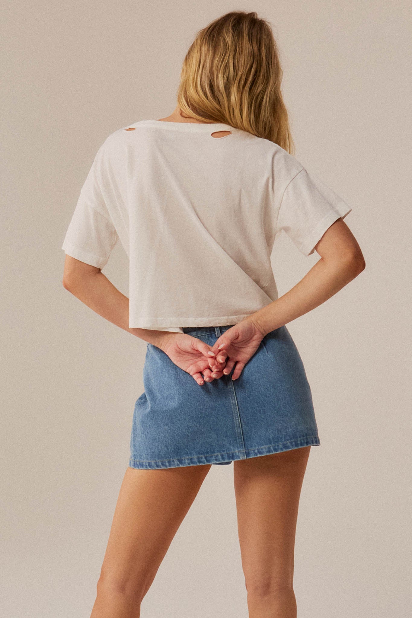 BH Tennis Club Distressed Cropped Graphic Tee