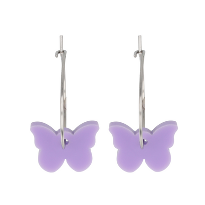 You're My Butterfly, Sugar Baby Hoop Earrings (Lilac)