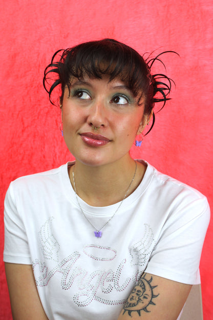 You're My Butterfly, Sugar Baby Hoop Earrings (Lilac)