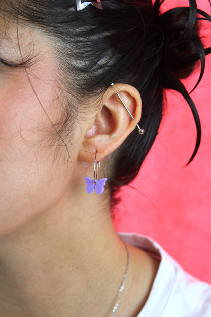 You're My Butterfly, Sugar Baby Hoop Earrings (Lilac)