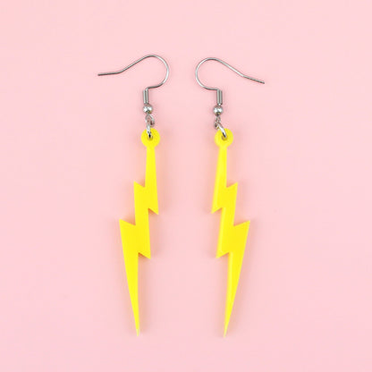 Yellow Lightning Bolt Earrings