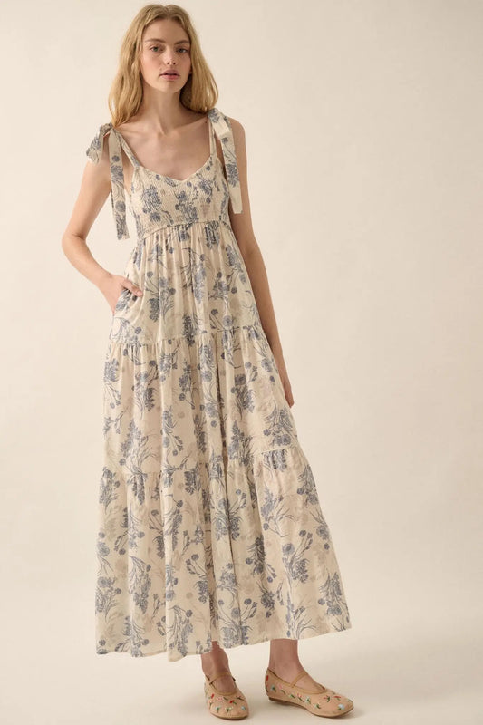 Sentimental Beauty Floral Tiered Ruffle Maxi Dress