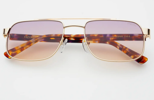 FREYRS: Vesper Unisex Aviator Sunglasses, Gold/ Sunset