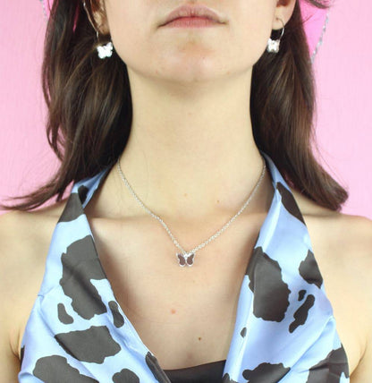 You're My Butterfly, Sugar Baby Hoop Earrings (Silver Mirror)