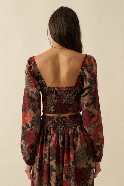 Perfumed Potpourri Smocked Sweetheart Peasant Top