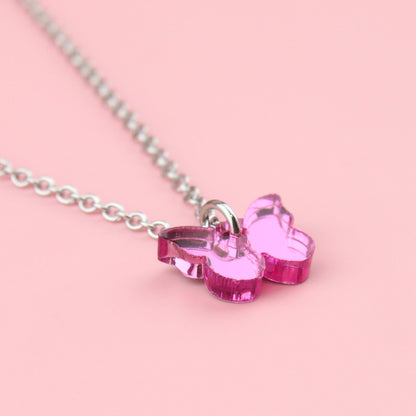 You're my Butterfly, Sugar Baby Necklace (Pink Mirror)