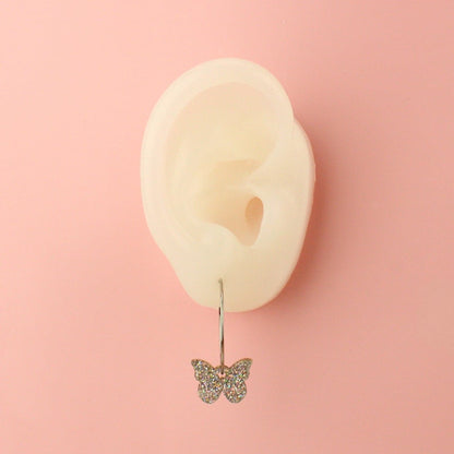 You're My Butterfly, Sugar Baby Hoop Earrings (Holographic Glitter)