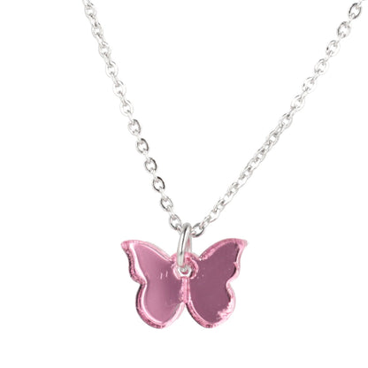 You're my Butterfly, Sugar Baby Necklace (Pink Mirror)
