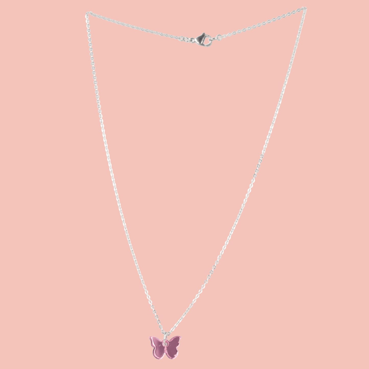 You're my Butterfly, Sugar Baby Necklace (Pink Mirror)