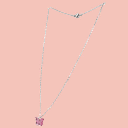 You're my Butterfly, Sugar Baby Necklace (Pink Mirror)