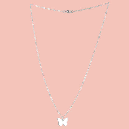 You're my Butterfly, Sugar Baby Necklace (Silver Mirror)