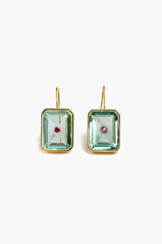 Aqua Tile Earrings