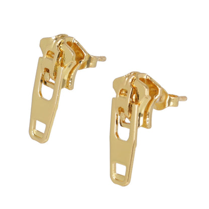 Zip Earrings (Gold Plated)