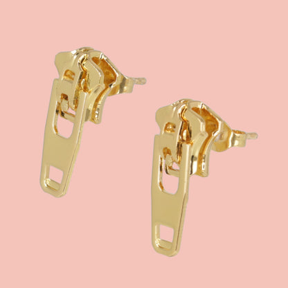 Zip Earrings (Gold Plated)