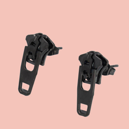 Zip Earrings (Black)